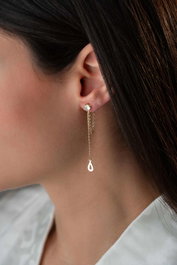 Heliophilia Silver Pendientes de Plata de Ley con Recubrimiento de Oro